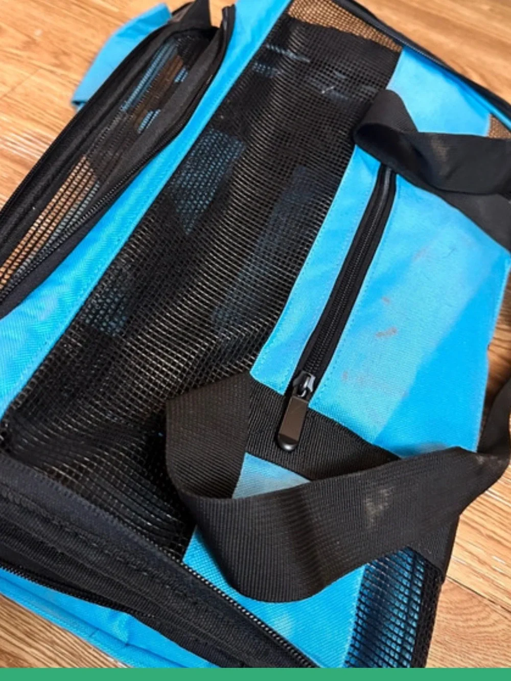 “Like New”. Excellent Condition! Foldable Blue Small Cat/Dog Pet Carrier.
